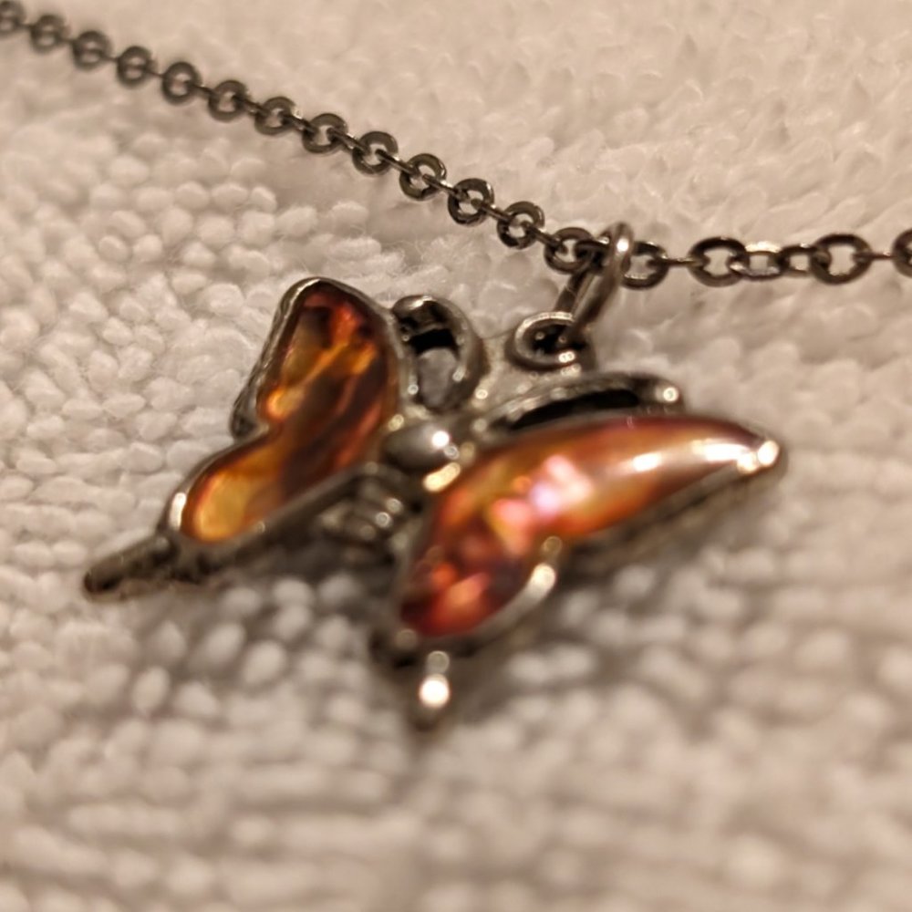 Vintage Small Butterfly Necklace